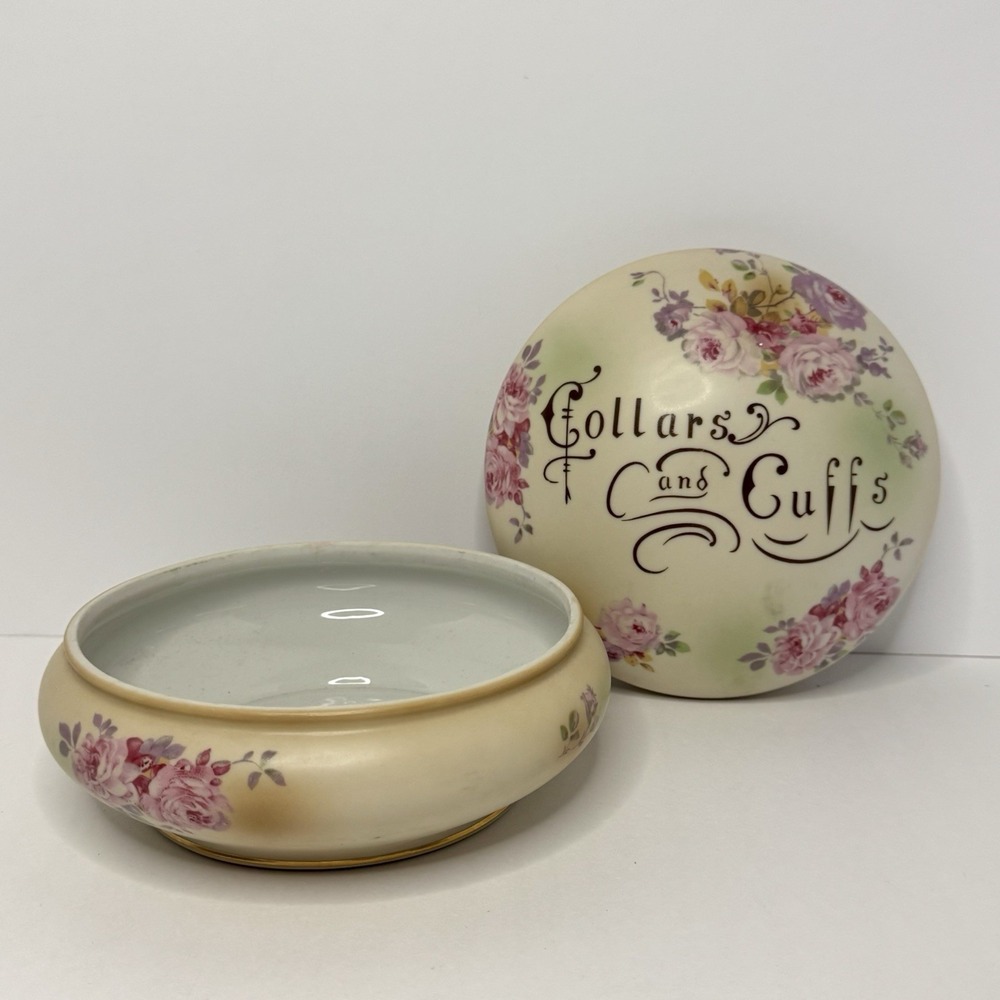 Vintage‎ Victorian-Style Porcelain Collars and Cuffs Dresser Box